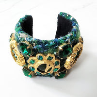 Green and Blue Jeweled Cuff Bracelet