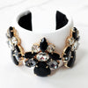 White and Black Jeweled Cuff Bracelet