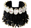Black Tassel Cuff Bracelet