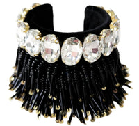 Black Tassel Cuff Bracelet