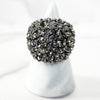 Grey, White and Black Flower Clutch Purse and Grey Austrian Crystal Ring