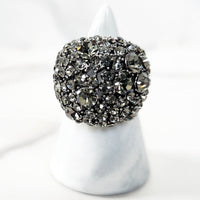 Gray Crystal Cocktail Ring