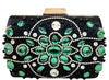 Black and Green Jeweled Clutch