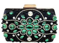 Black and Green Jeweled Clutch