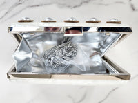 White Resin Pearl Clutch