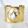 Goldtone Pearl Cuff Bracelet