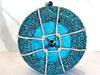 Blue Round Crystal Clutch