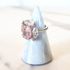 Sterling Silver Pink and White Diamond Ring