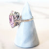 Sterling Silver Square Cut Pink Aquamarine Ring