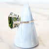 Sterling Silver Square Cut Light Green Aquamarine Ring