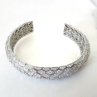 Sterling Silver Diamond Cuff Bracelet