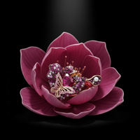 Sterling Silver Rose Gold Plated Pink Butterfly Ring