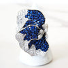 Sterling Silver Blue Pave Half Butterfly Ring and Bracelet