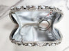 White and Silver Marble Stone Clutch