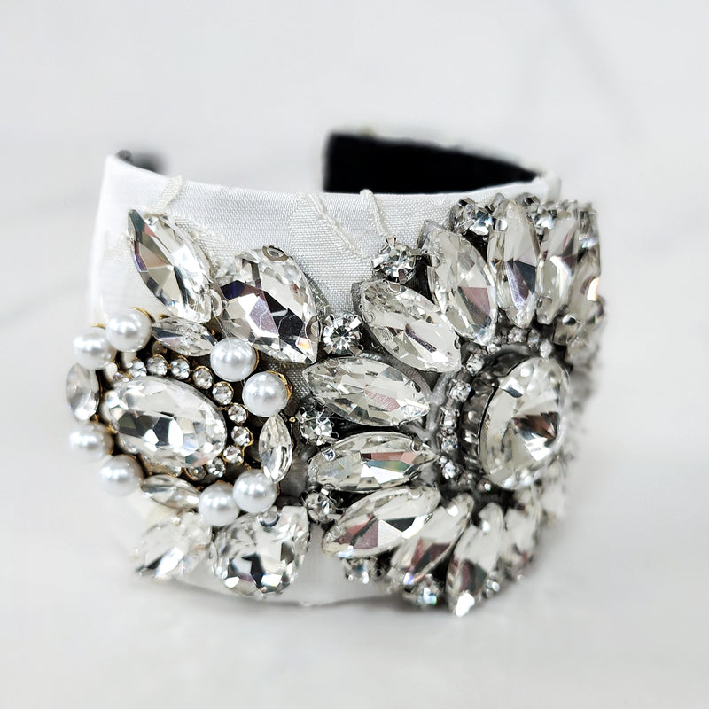 White Jeweled Cuff Bracelet