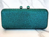 Teal Blue Crystal Clutch Purse and Sterling Silver Diamond Ring