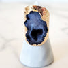 Black and Gray Geode Slice Goldtone Ring