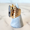 Black and Gray Geode Slice Goldtone Ring