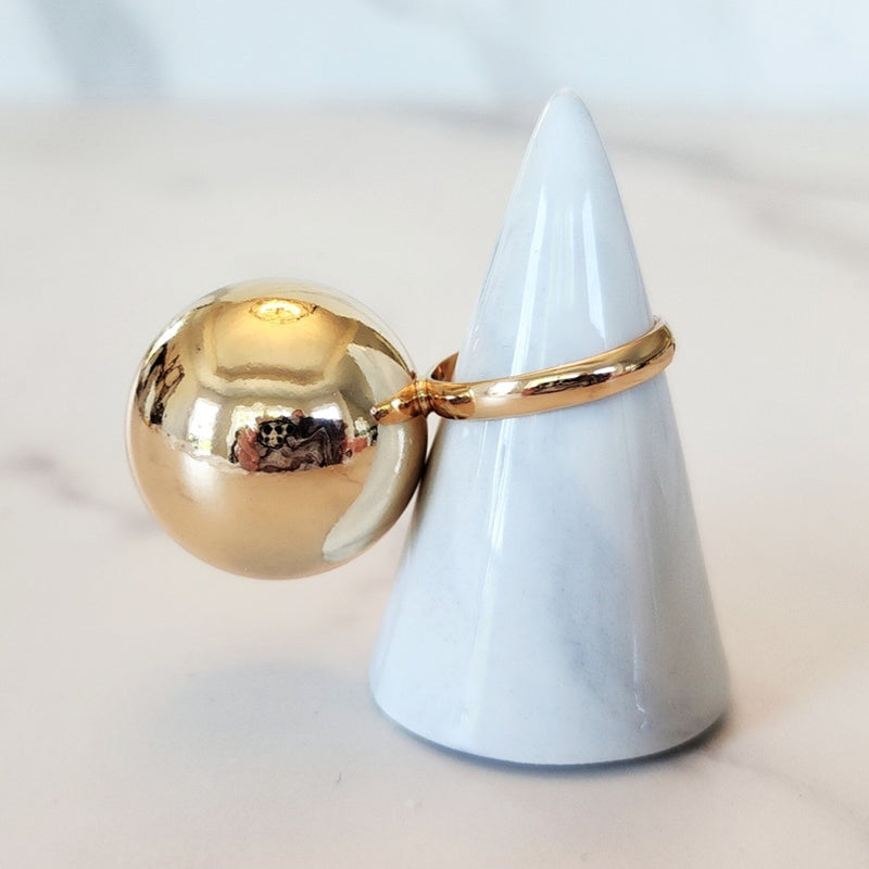 Goldtone Ball Ring