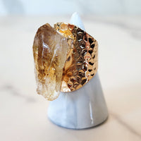 Goldtone Yellow Quartz Ring