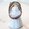 Goldtone White Quartz Ring