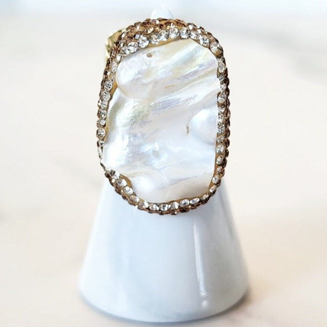 Goldtone Pearl Ring