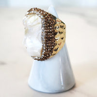 Goldtone Pearl Ring