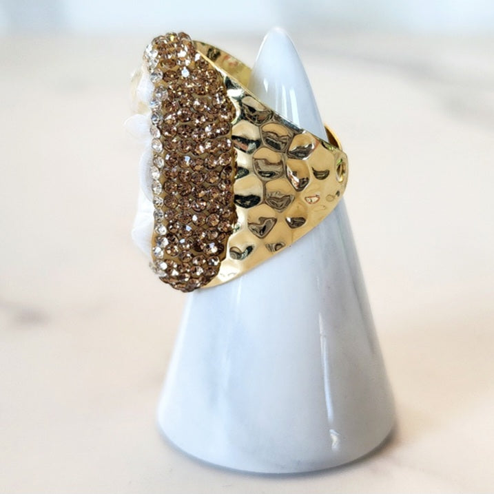 Goldtone Pearl Ring