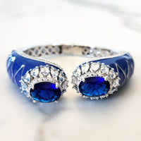 Blue Diamond Enamel Cuff Bracelet