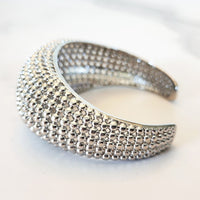 Silver Round Ball Bead Cuff Bracelet