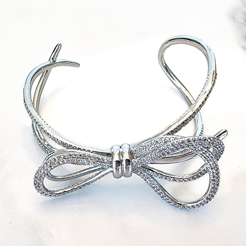 Silver Bow Cuff Bracelet