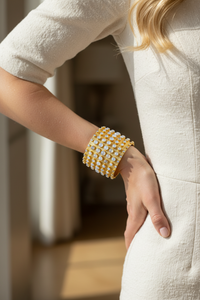 Sterling Silver 18K Gold Plated Moonstone Cuff