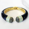 Navy Blue and Pave Stone Cuff