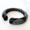 Black and Silver Crystal Clutch, Black Pave Enamel Cuff Bracelets, Gun Black Link Cuff, Gray Crystal Cocktail Ring