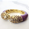 Purple and Gold Pave Cuff Bracelet