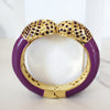 Purple and Gold Pave Cuff Bracelet