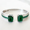 Sterling Silver Emerald Cuff Bracelet