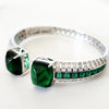 Sterling Silver Emerald Cuff Bracelet