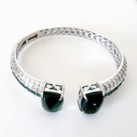 Sterling Silver Emerald Cuff Bracelet