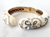 Off White Jeweled Cuff Bracelet