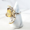 Sterling Silver Citrine Flower Ring