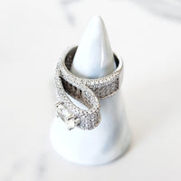 Sterling Silver Diamond Loop Ring