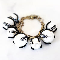 White Embellished Ball Bracelet