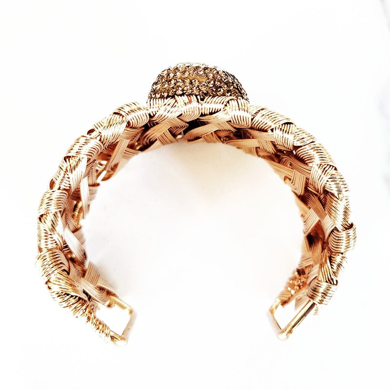 Natural Baroque Pearl Wicker Cuff