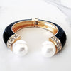 Black Pearl Resin Cuff Bracelet