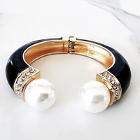 Black Pearl Resin Cuff Bracelet