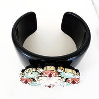 Black Multicolored Jeweled Cuff Bracelet