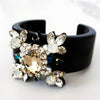 Black Snowflake Cuff Bracelet