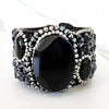 Black Stone Cuff Bracelet