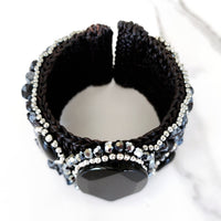 Black Stone Cuff Bracelet